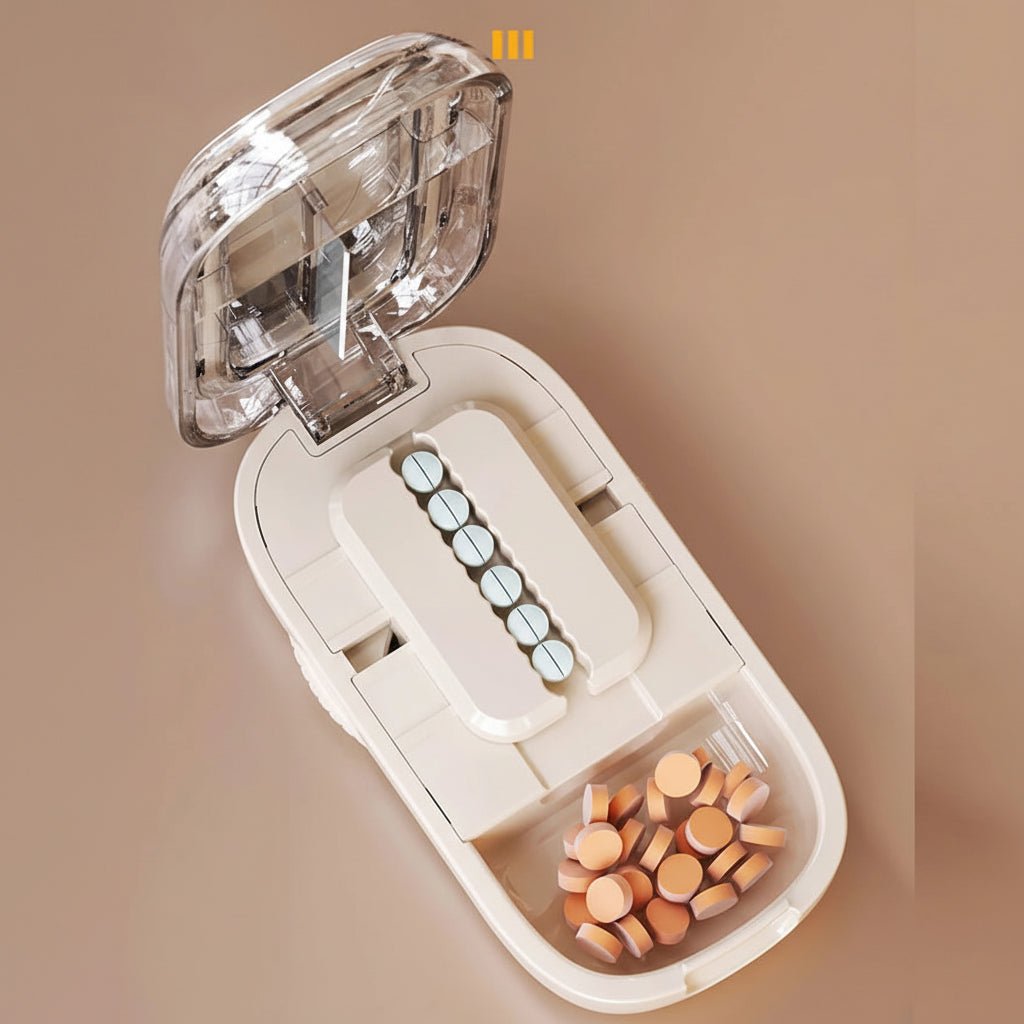 CAREEDGE – Cortador de tabletas seguro con caja de almacenamiento invisible