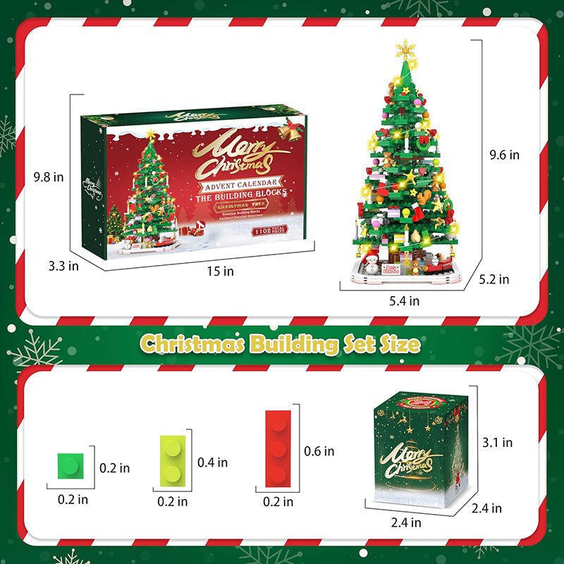 Calendario de Adviento de Navidad de 1102 piezas para recuerdos creativos de las fiestas