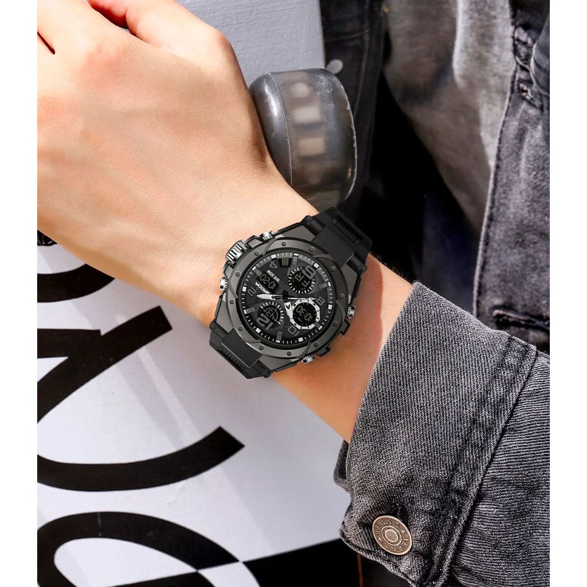 Reloj Militar para Hombre con Pantalla Analógica Digital y Funciones