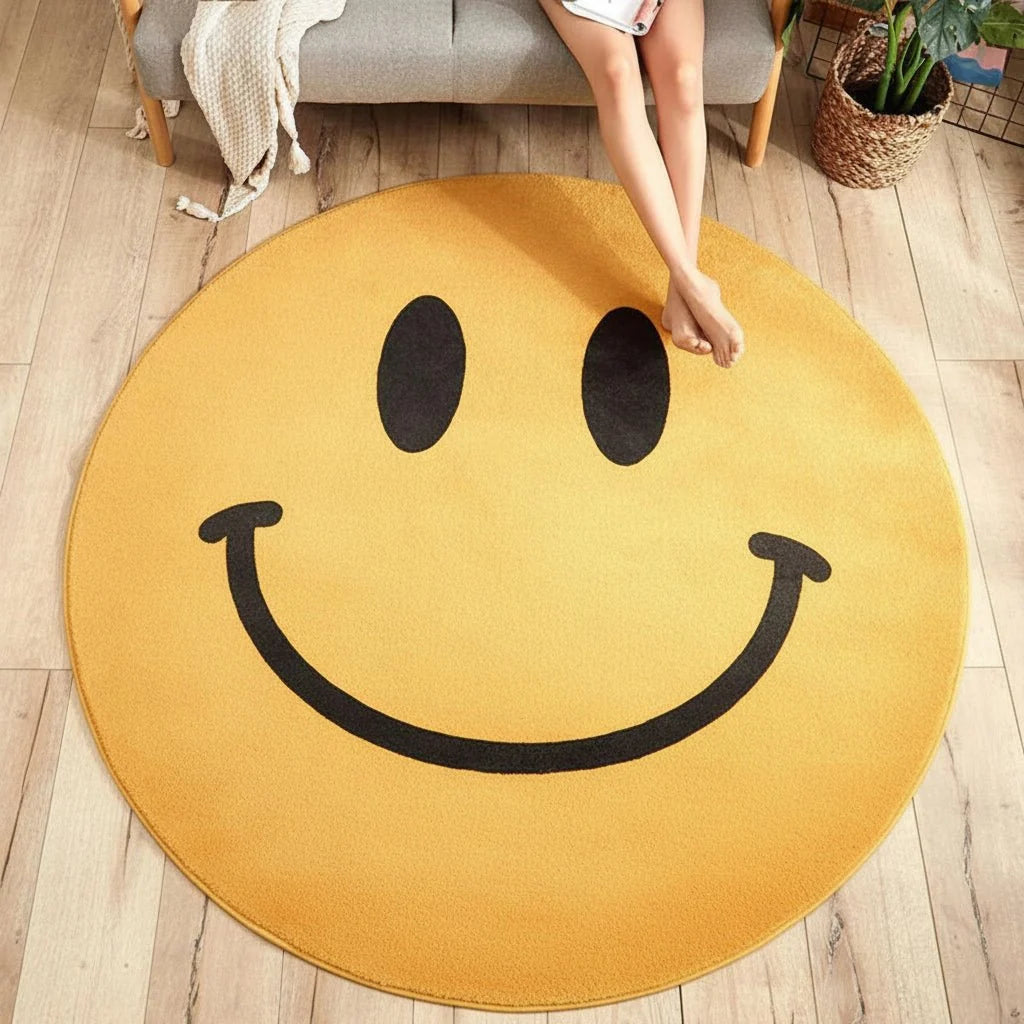 CHEERRUG – Alfombra de Smiley Acogedora para el Hogar