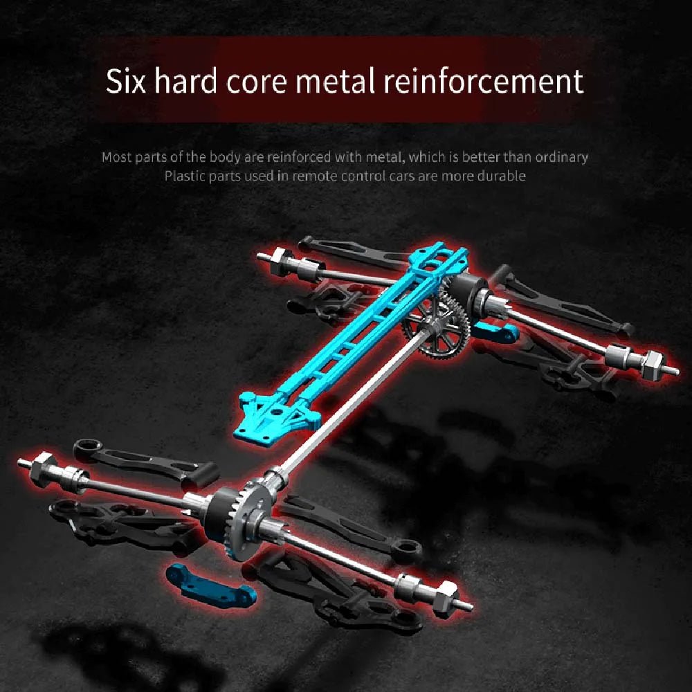 DUSTFORCE – Camión eléctrico 1:16 con tracción en las cuatro ruedas, faros LED y neumáticos de perfil