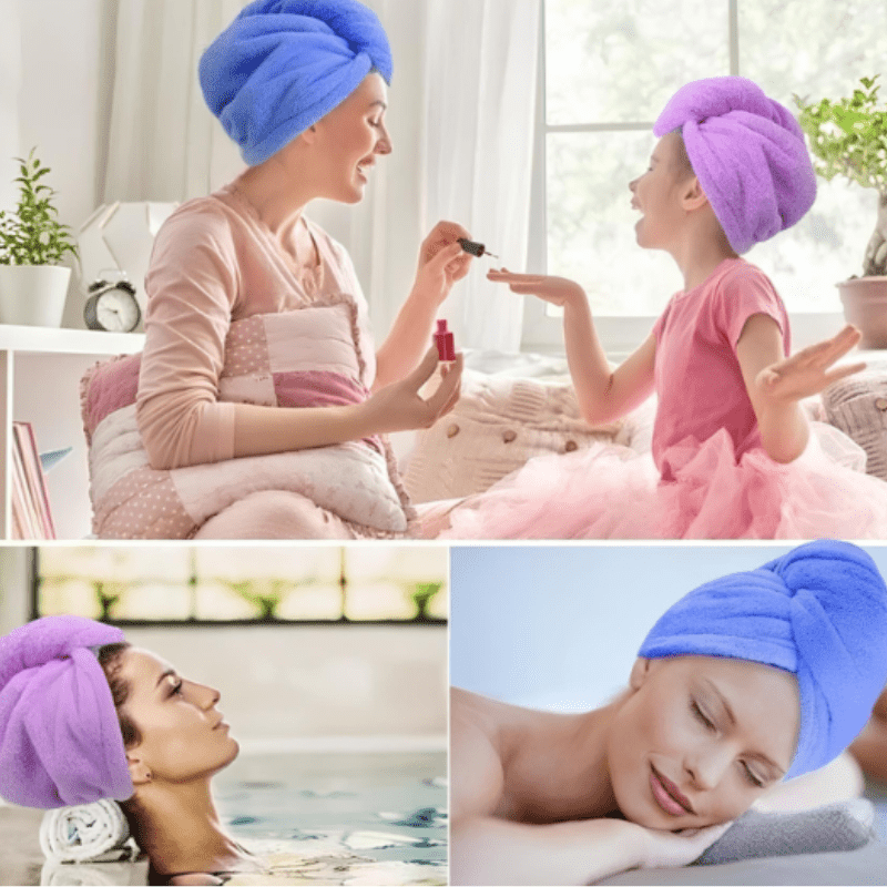 Toalla Mágica para el Cabello de Microfibra, Secado Rápido, Cierre Cómodo, Suave y Ligera – Ideal para Uso Diario