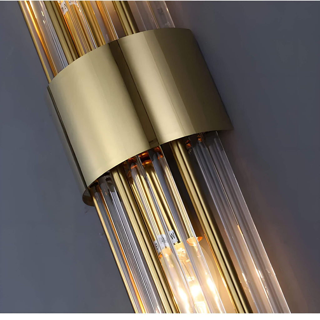 Aplique de cristal dorado – brillante, elegante y luz cálida