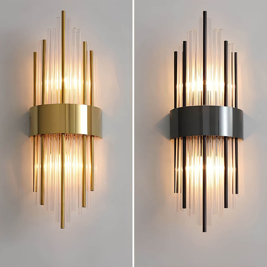 Aplique de cristal dorado – brillante, elegante y luz cálida