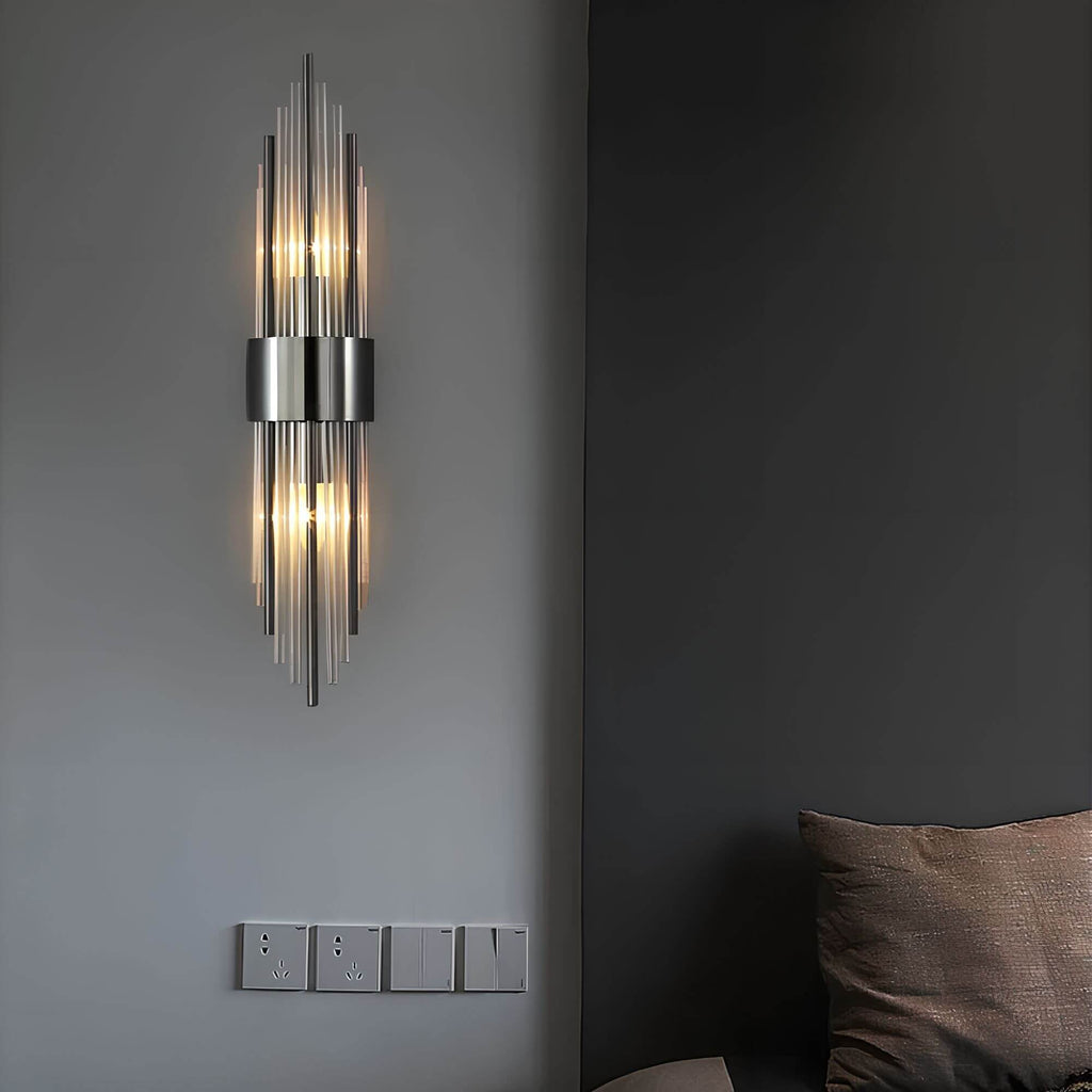 Aplique de cristal dorado – brillante, elegante y luz cálida