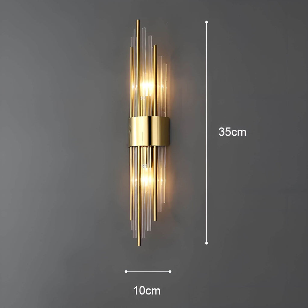 Aplique de cristal dorado – brillante, elegante y luz cálida