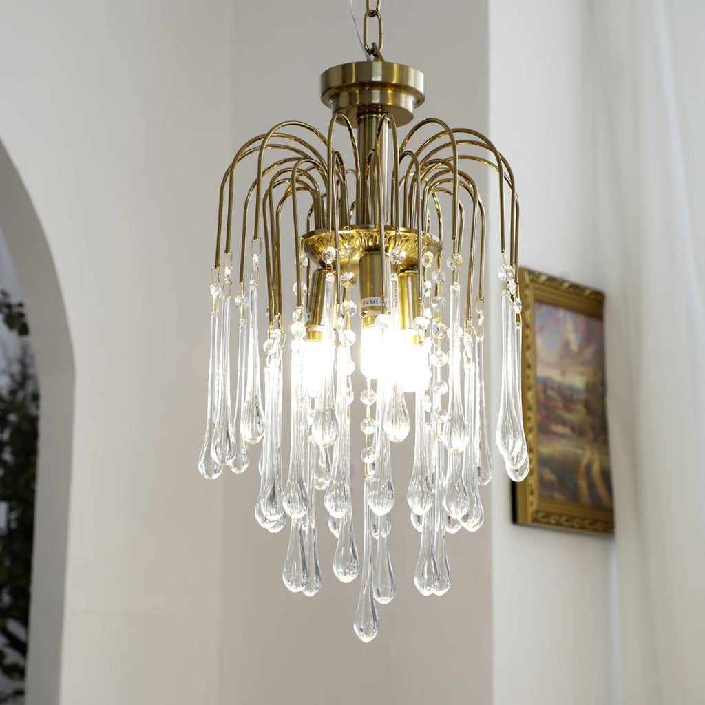 Cristal de vidrio | Lámpara de techo de bronce