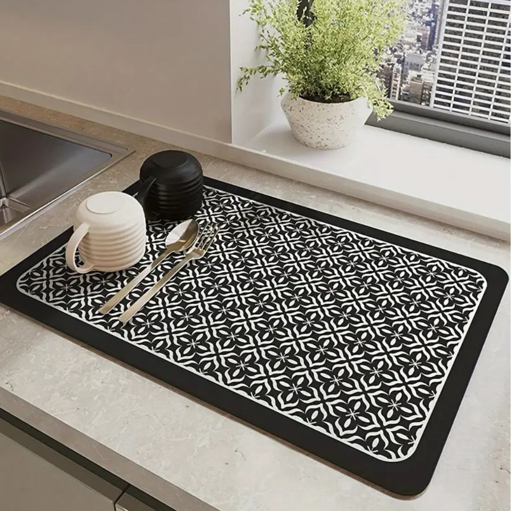 Elara Haus Kintsugi Mandala – Alfombrilla de Secado Japandi Absorbente Arquitectónica