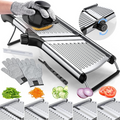 Mandolina con Grosor de Corte Ajustable – Cortador de Verduras de Acero Inoxidable con Guantes Resistentes a Cortes