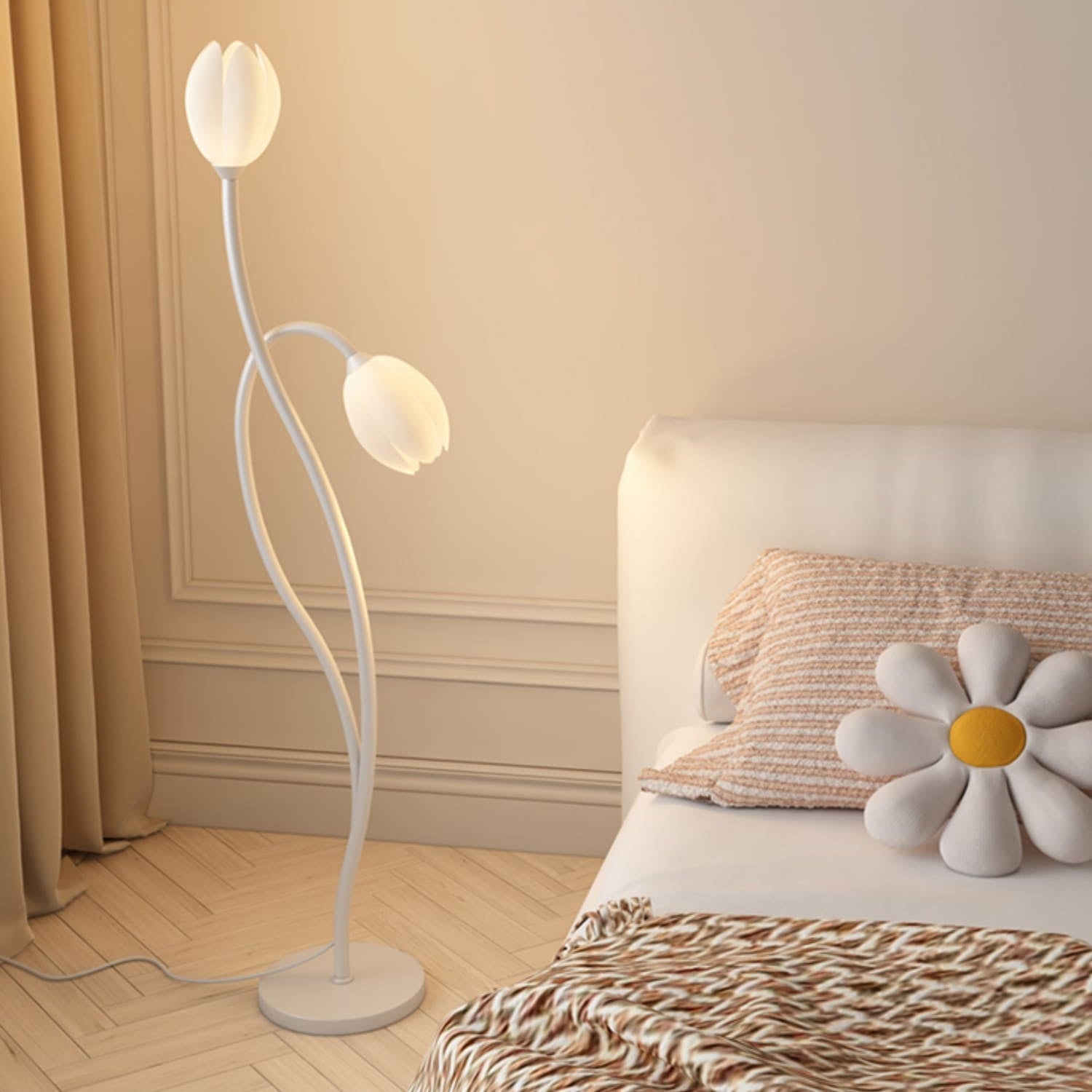 Lámpara de Pie Manta Blomster Moderna | 56,3" | Diseño de Metal y Moldeo por Rotación | Brick by Brick