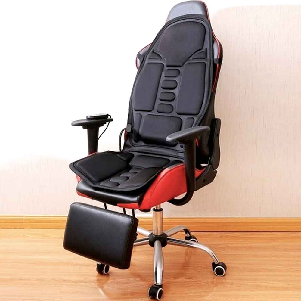 Almohadilla de masaje ergonómica | Masaje Shiatsu y de vibración para cuello, espalda y muslos | Función de calor opcional | Incluye adaptador de coche y control remoto