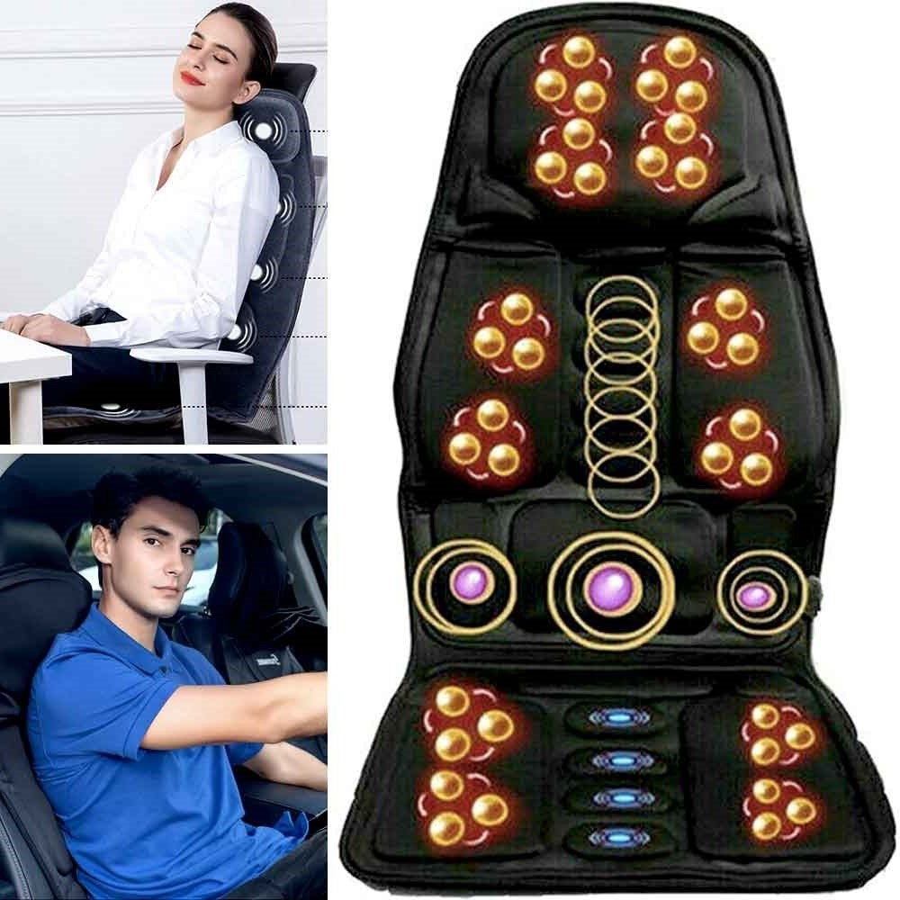 Almohadilla de Masaje de 8 Modos con Cojín Térmico para Cuello y Espalda para Coche y Hogar