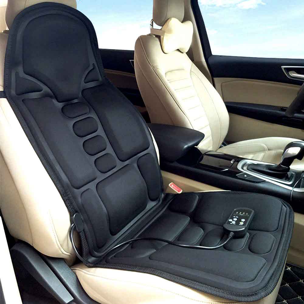 Almohadilla de masaje ergonómica | Masaje Shiatsu y de vibración para cuello, espalda y muslos | Función de calor opcional | Incluye adaptador de coche y control remoto
