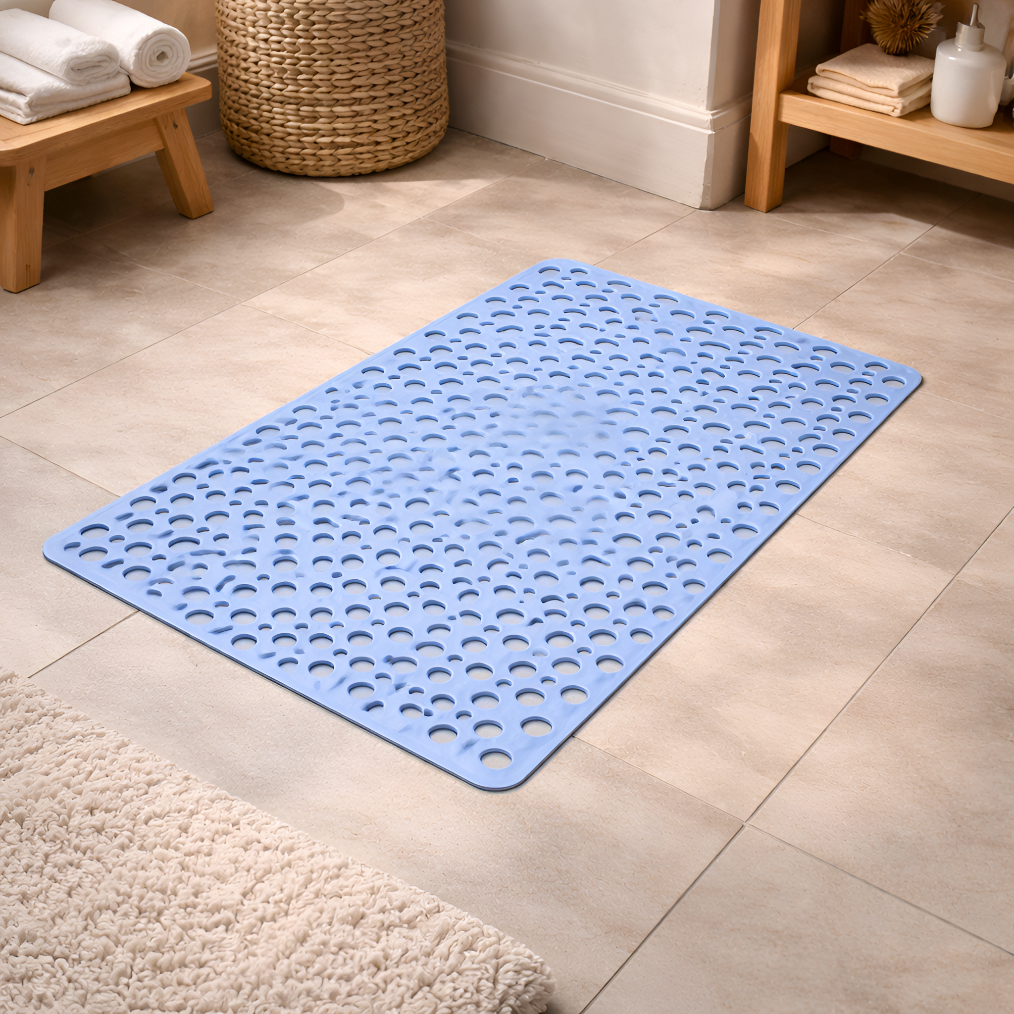 Lucía - Alfombra de baño grande antideslizante para la bañera