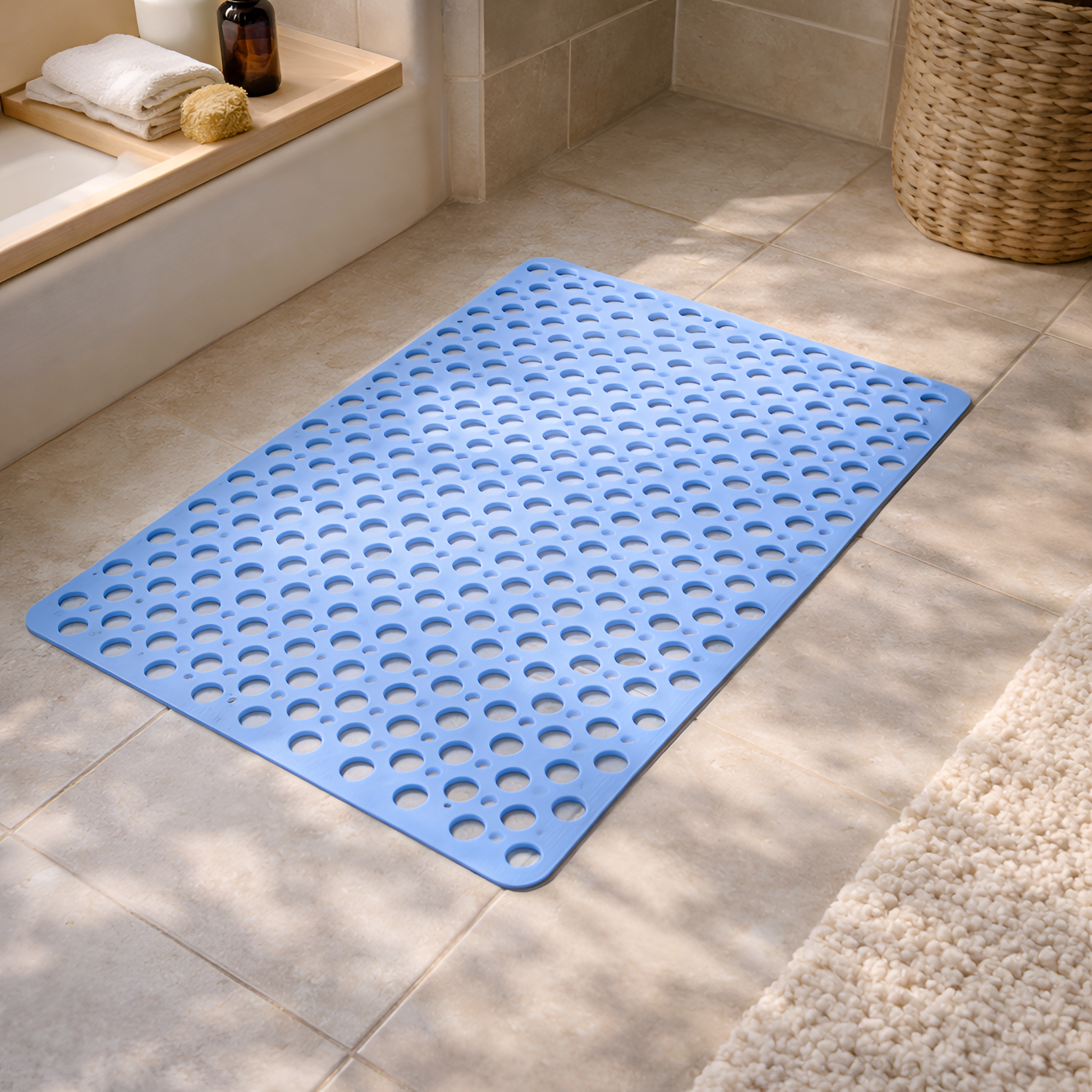 Lucía - Alfombra de baño grande antideslizante para la bañera