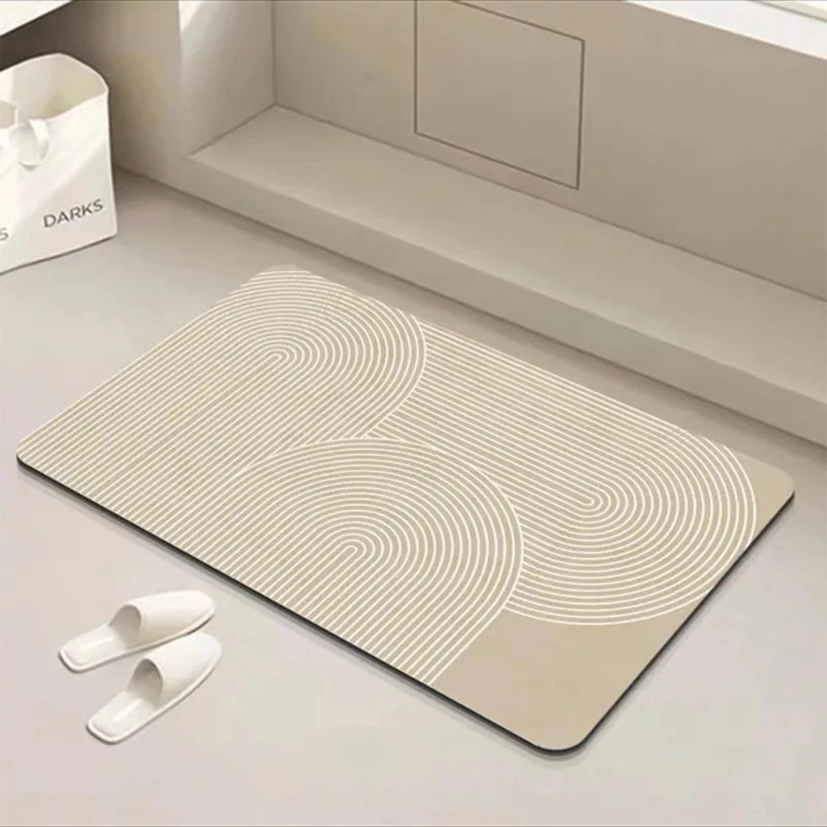 Alfombra de baño antideslizante con base de goma superabsorbente – diseño ecológico y multicolor, 40 x 60 cm