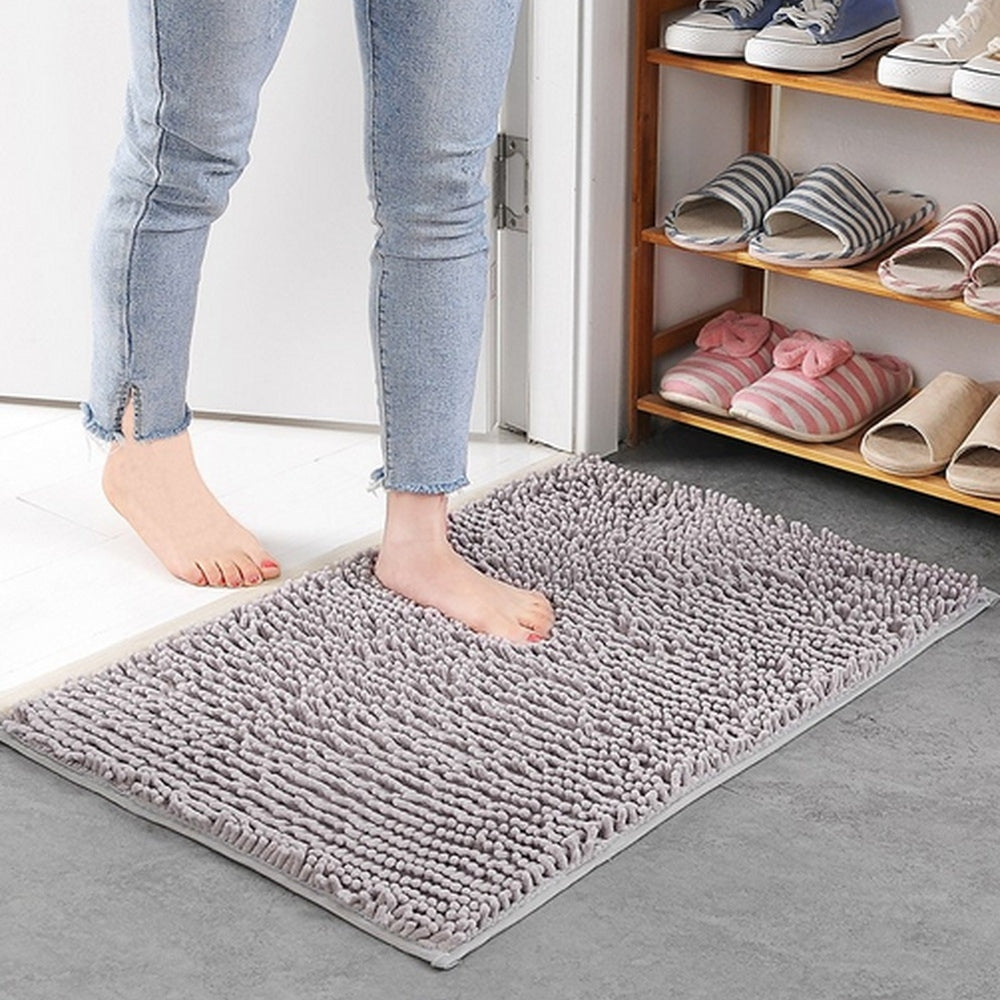 CloudStep Chenille alfombra de baño – Alfombra de entrada ultramacia para una comodidad acogedora