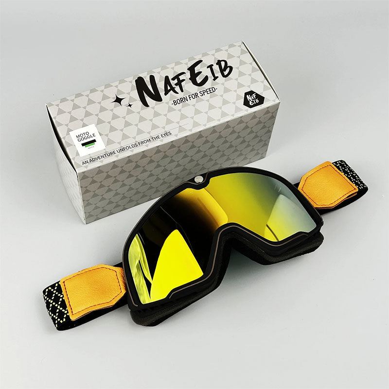 Gafas de Motocicleta Vintage para Hombres Estilo Retro a Prueba de Viento