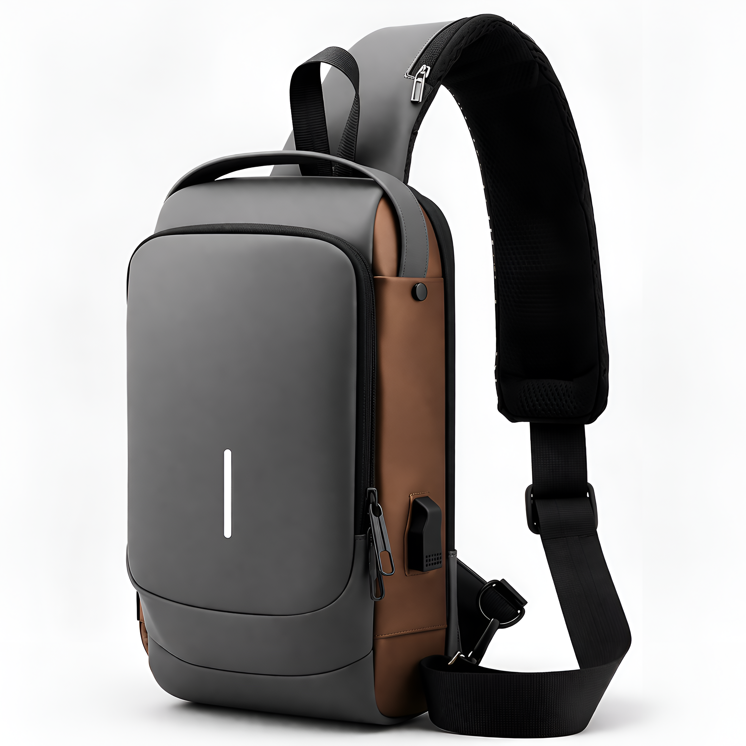 Draven - Bolso Bandolera Antirrobo USB para Hombre Multifunción
