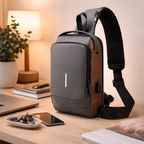 Draven - Bolso Bandolera Antirrobo USB para Hombre Multifunción