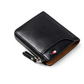Leone - Billetera de cuero para hombre con cremallera