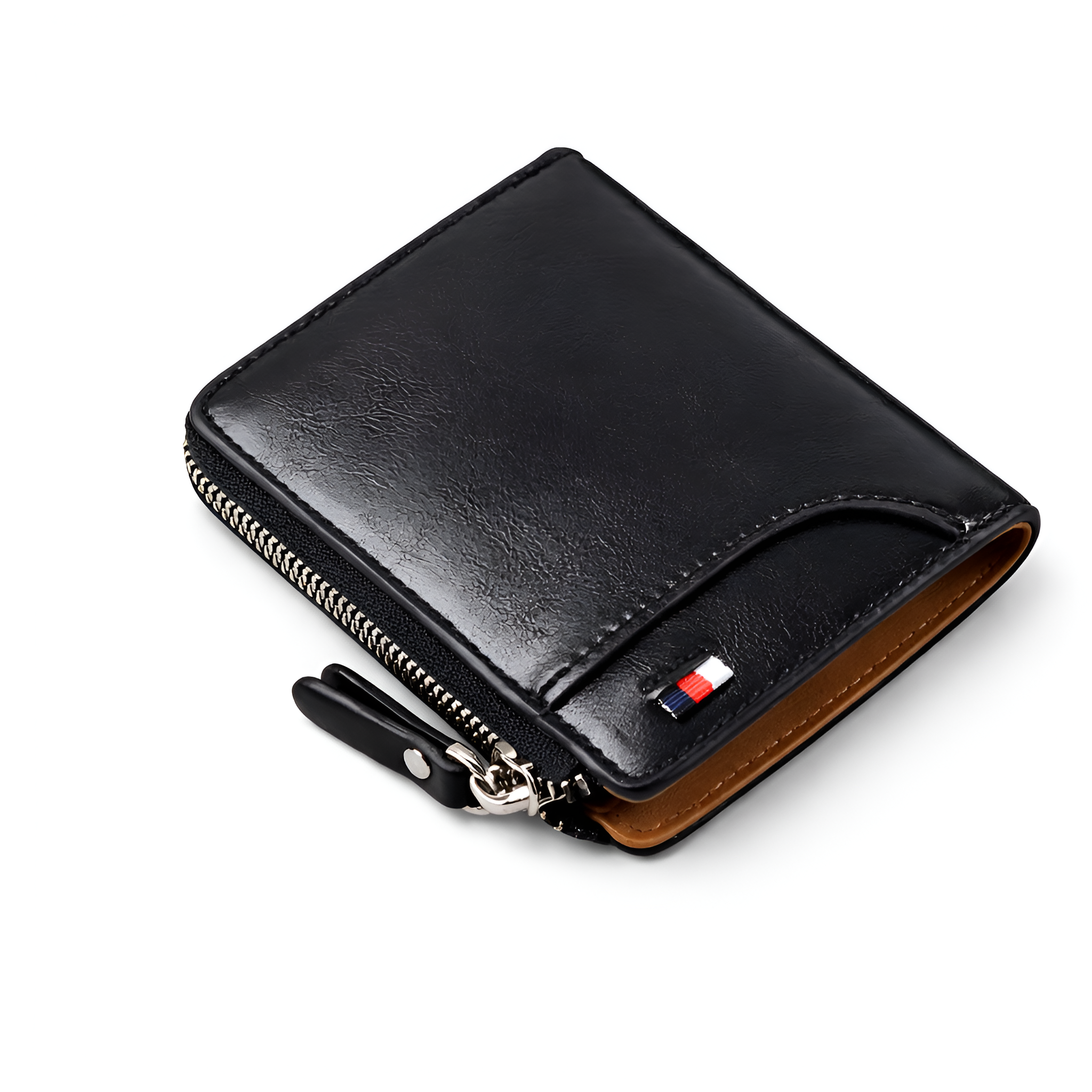 Leone - Billetera de cuero para hombre con cremallera
