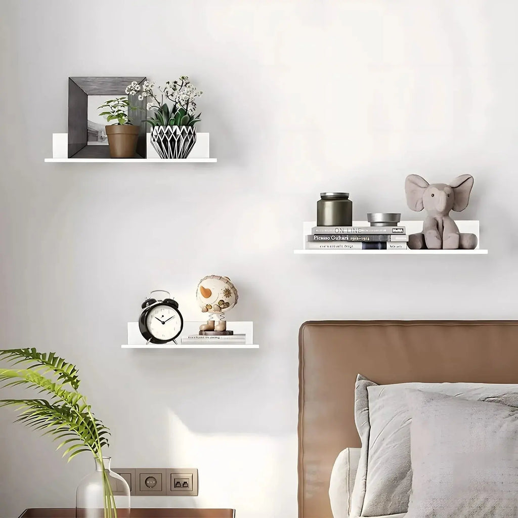 Estante de pared metálico flotante