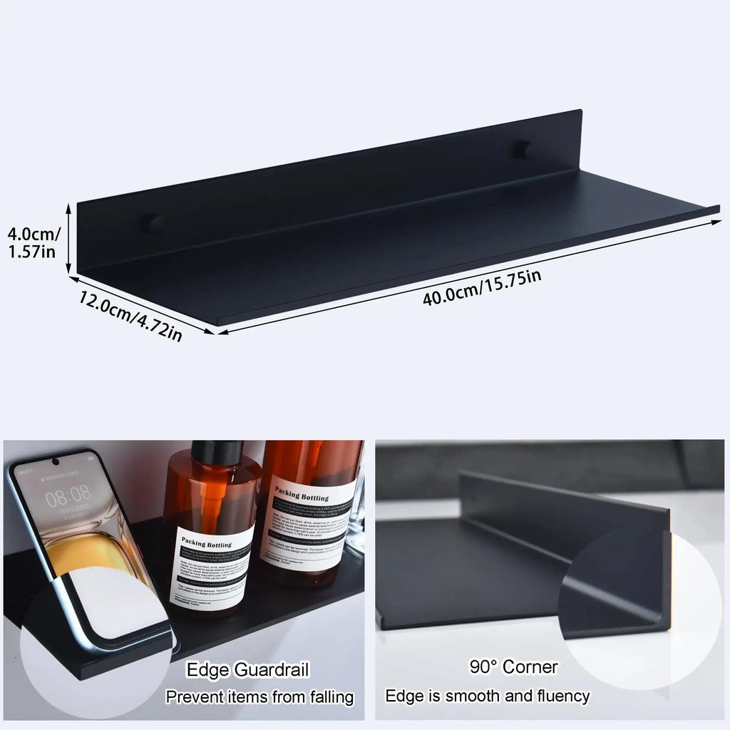 Estante de pared metálico flotante