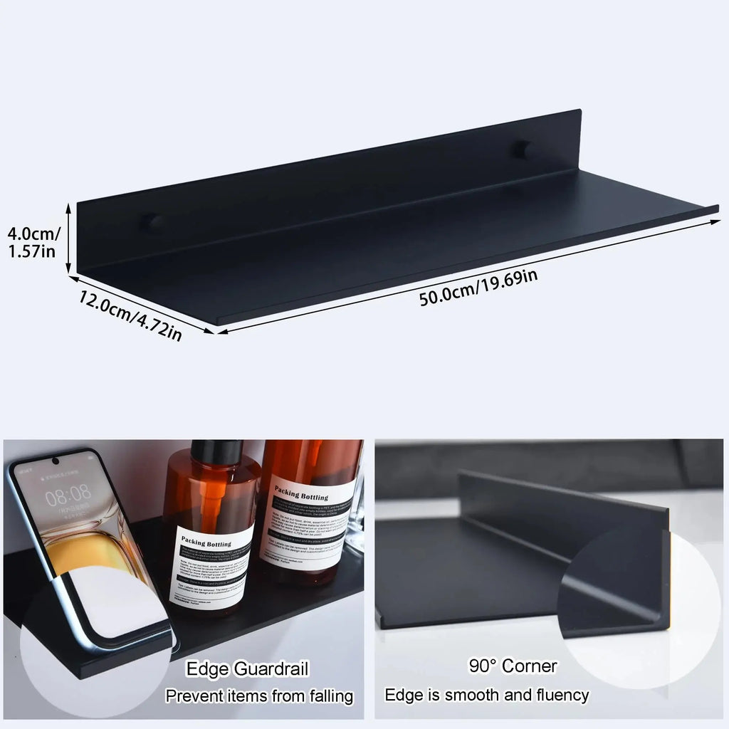 Estante de pared metálico flotante