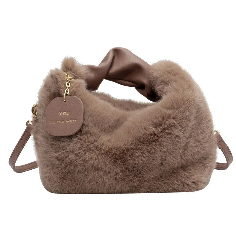 Bolso de hombro esponjoso para mujeres