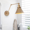 Luz de Pared de Brazo Oscilante con Cono de 1 Luz de Estilo Mid-Century para Dormitorio