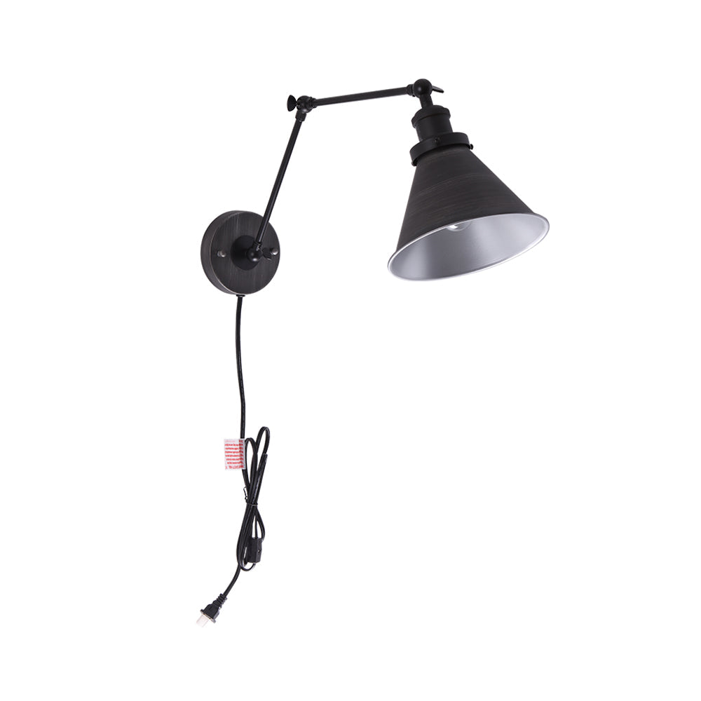 Luz de Pared de Brazo Oscilante con Cono de 1 Luz de Estilo Mid-Century para Dormitorio