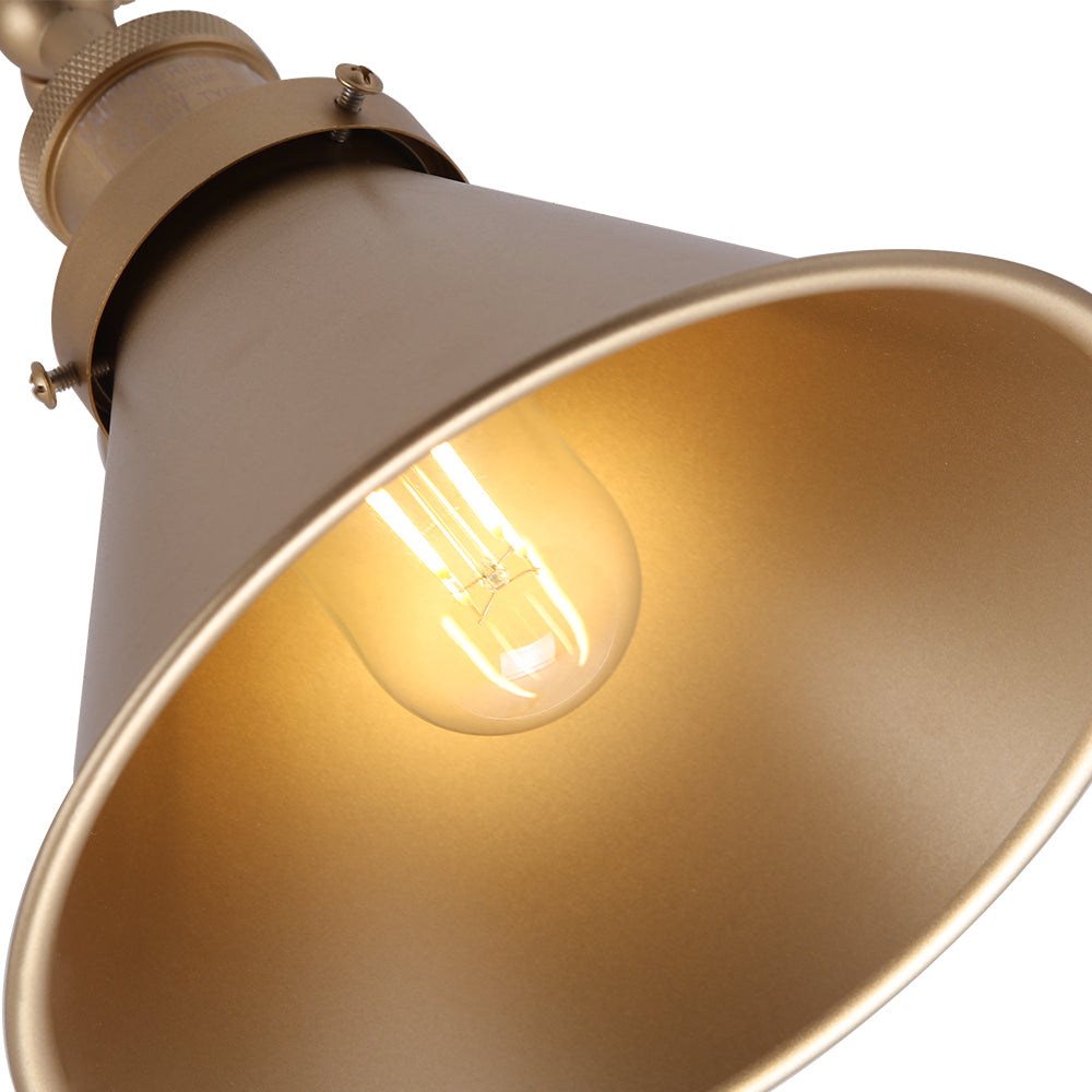 Luz de Pared de Brazo Oscilante con Cono de 1 Luz de Estilo Mid-Century para Dormitorio