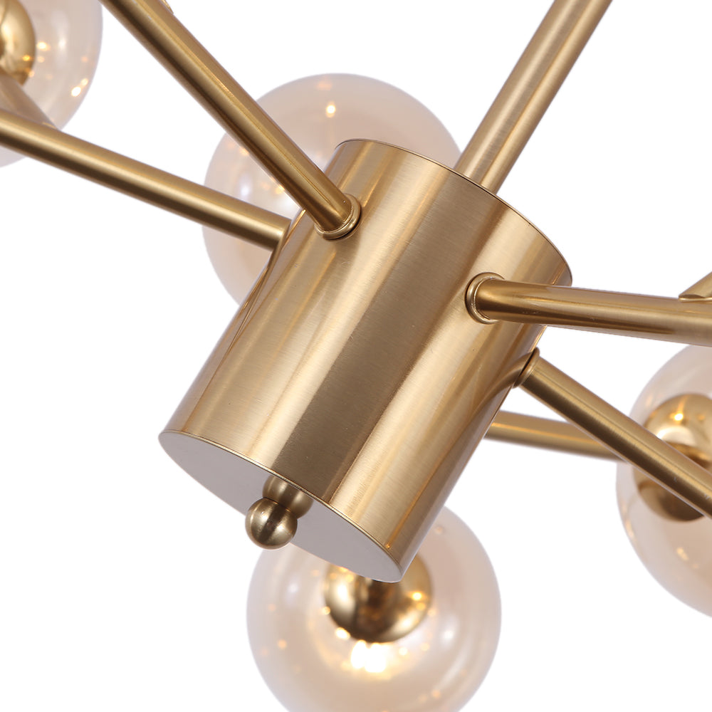 Candelabro de Burbuja de Cristal de 15 Luces de Estilo Mid-Century