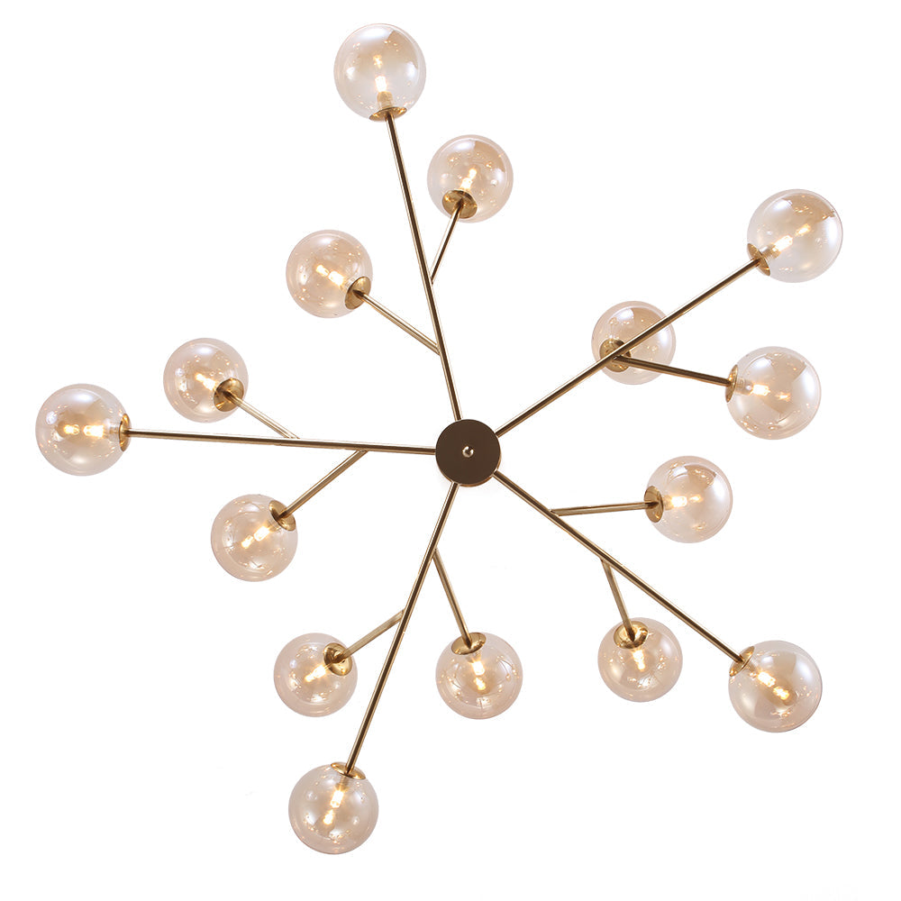 Candelabro de Burbuja de Cristal de 15 Luces de Estilo Mid-Century