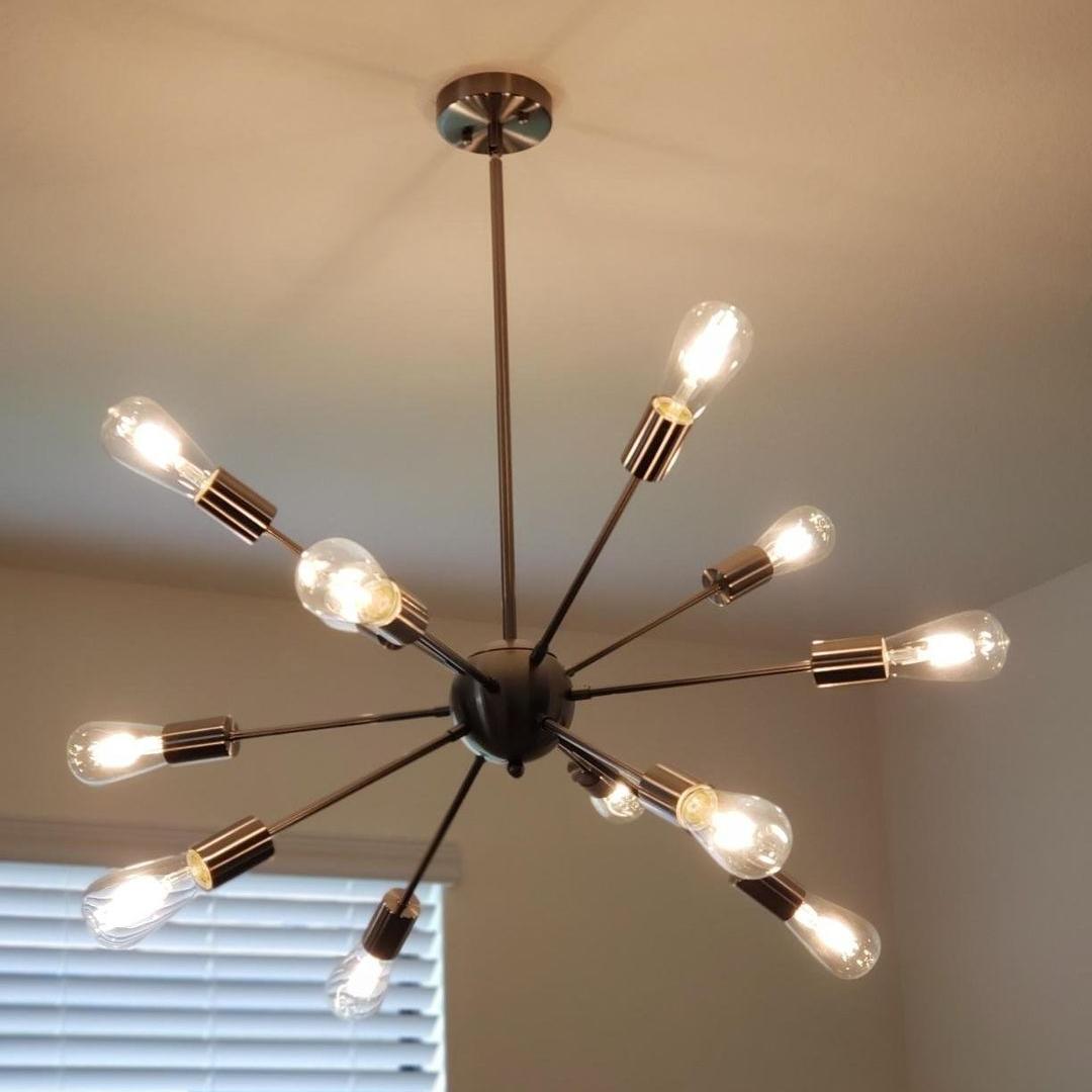 Luz Sputnik de 12 Luces de Estilo Moderno de Mediados de Siglo