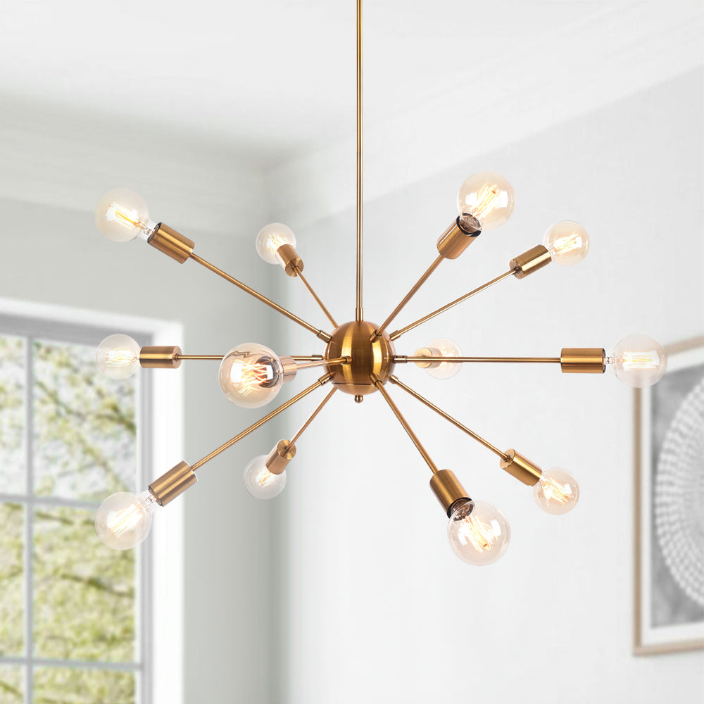 Luz Sputnik de 12 Luces de Estilo Moderno de Mediados de Siglo