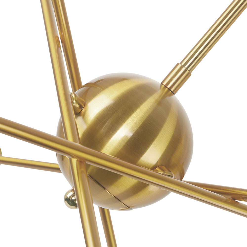 Candelabro Sputnik de Metal Moderno de Mediados de Siglo
