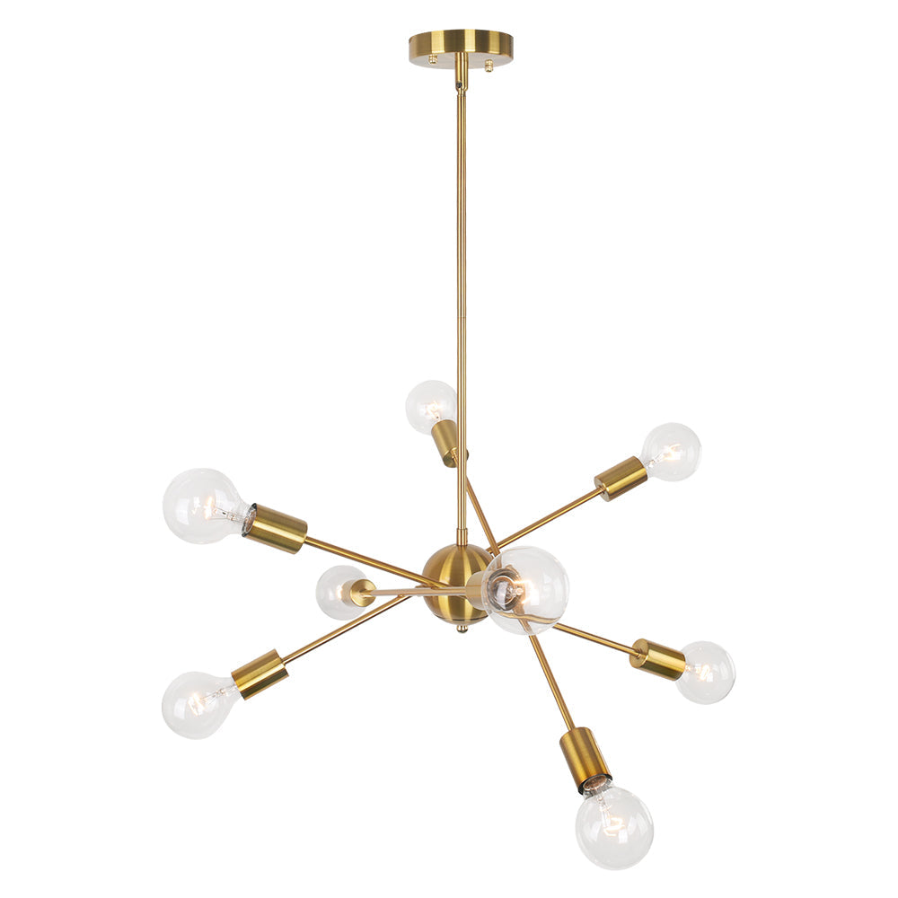 Candelabro Sputnik de Metal Moderno de Mediados de Siglo