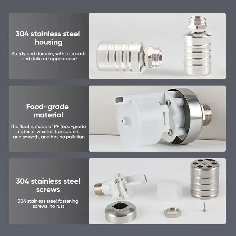 Kalsten | Válvula de flotador mini hecha de acero inoxidable – Control automático del nivel de agua