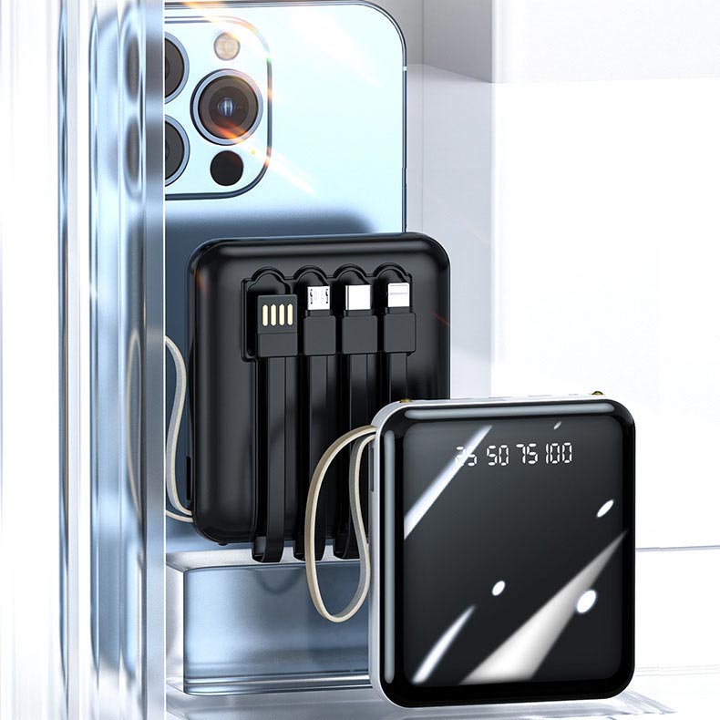 Mini Powerbank 20.000 mAh con Cables Integrados