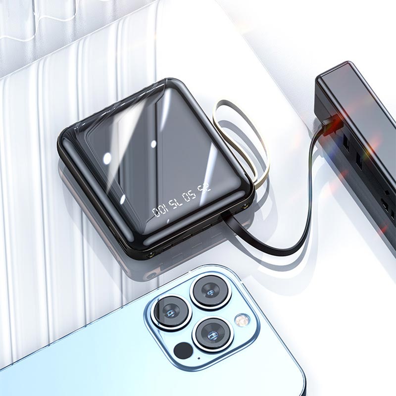 Mini Powerbank 20.000 mAh con Cables Integrados