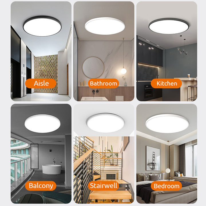 Luz de Techo LED Redonda Minimalista Montaje Empotrado Fijación Blanca