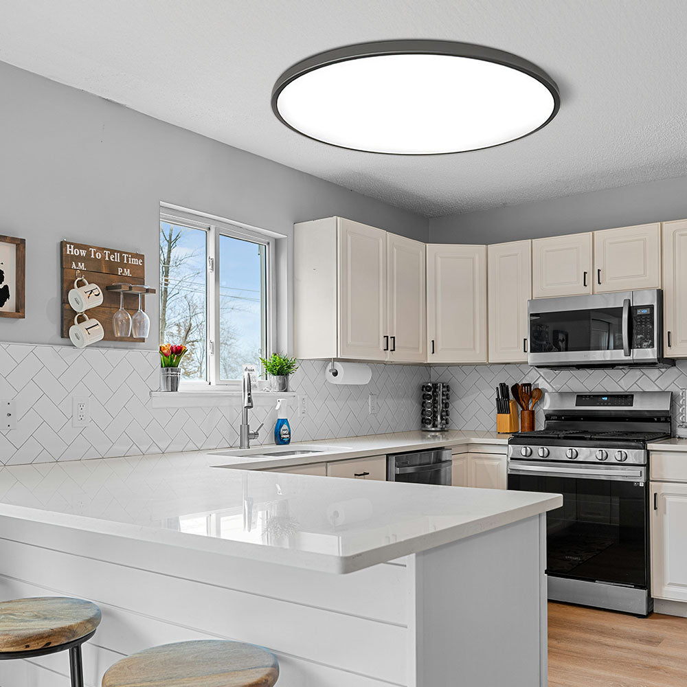 Luz de Techo LED Redonda Minimalista Montaje Empotrado Fijación Blanca