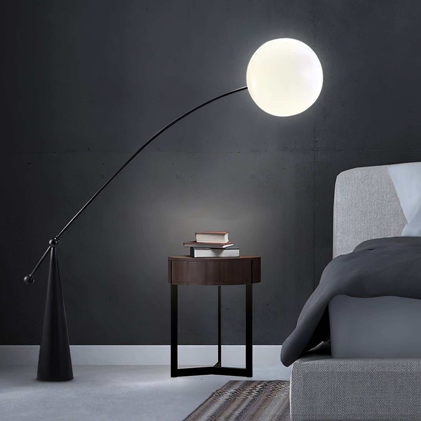 Lámpara de Pie Negra Minimalista - Lámpara Moderna para Sala de Estar