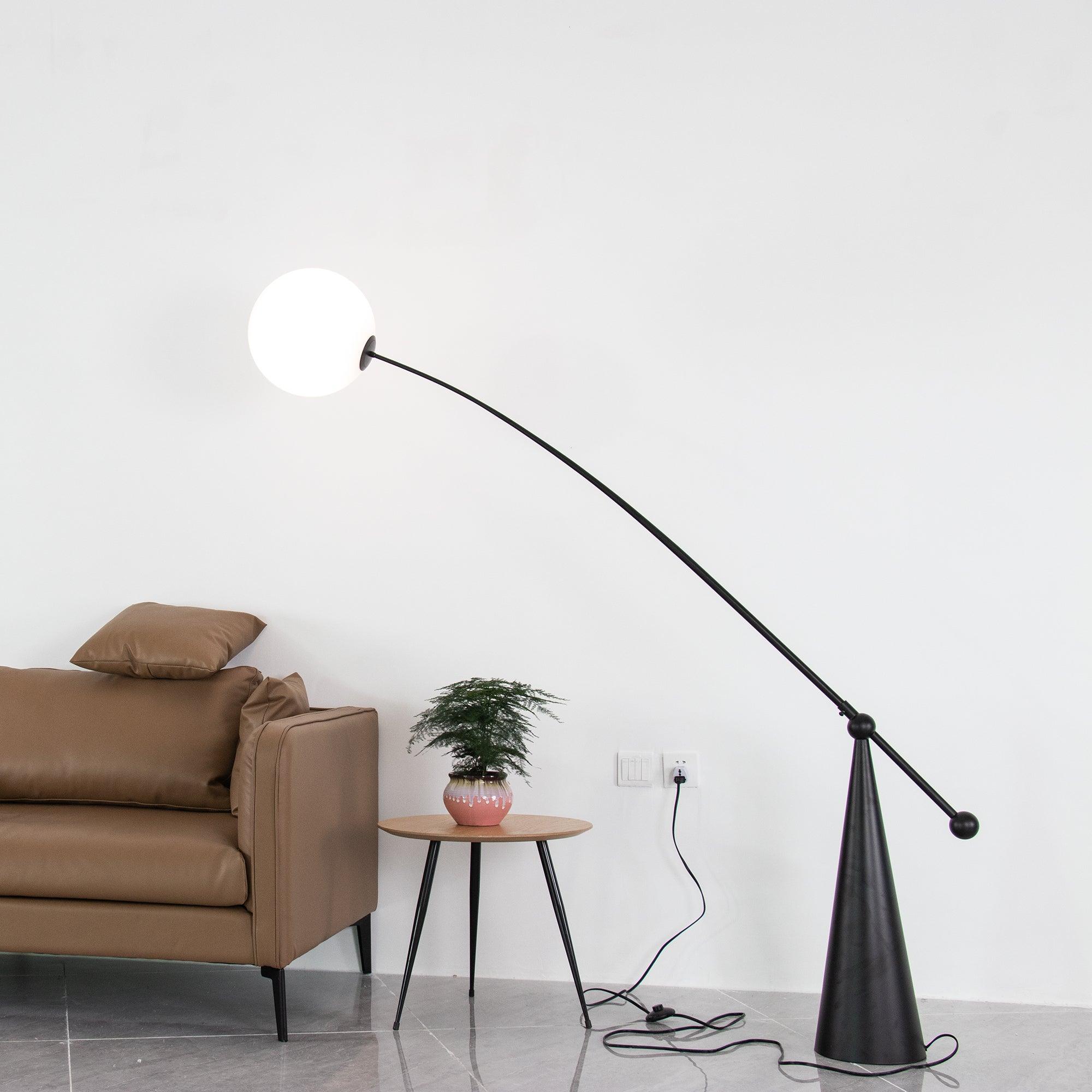 Lámpara de Pie Negra Minimalista - Lámpara Moderna para Sala de Estar