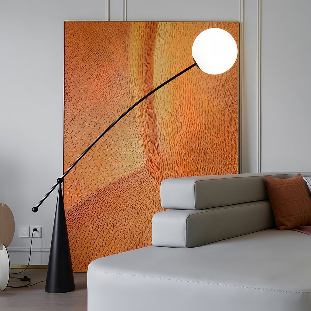 Lámpara de Pie Negra Minimalista - Lámpara Moderna para Sala de Estar