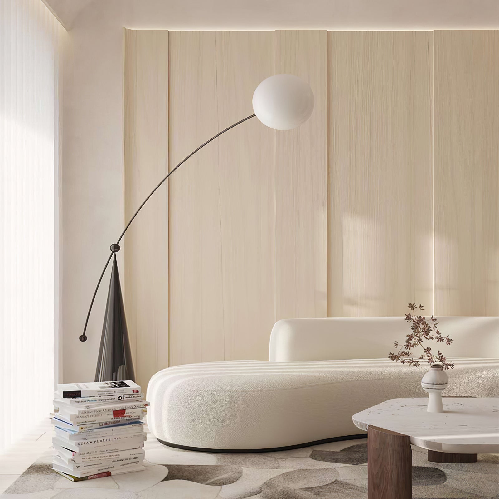 Lámpara de Pie Negra Minimalista - Lámpara Moderna para Sala de Estar