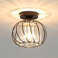 Luz de Techo Elegante con Montaje Empotrado y Acentos de Vidrio para Pasillos
