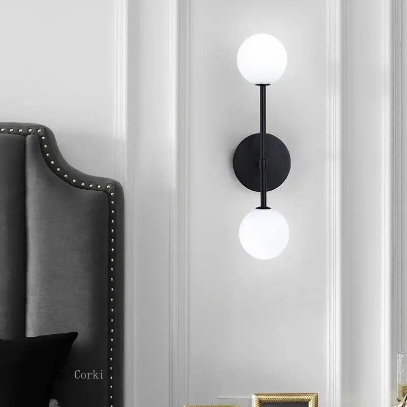 Aplique de Pared de Vidrio Esmerilado Minimalista - Iluminación Suave Moderna en Negro o Dorado